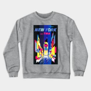 Remastered Fly TWA New York Travel Poster Crewneck Sweatshirt